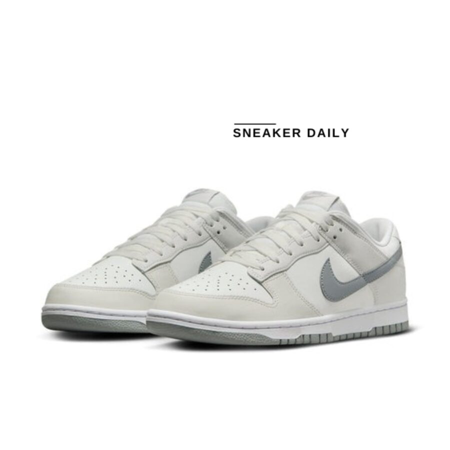 giày nike dunk low retro 'summit white light smoke grey' dv0831-106