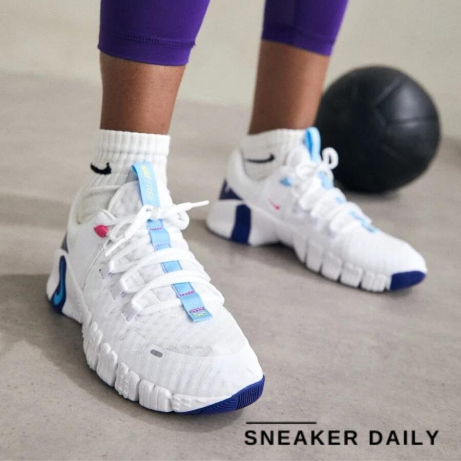 giày nike free metcon 5 'white aquarius blue' (wmns) dv3950-103