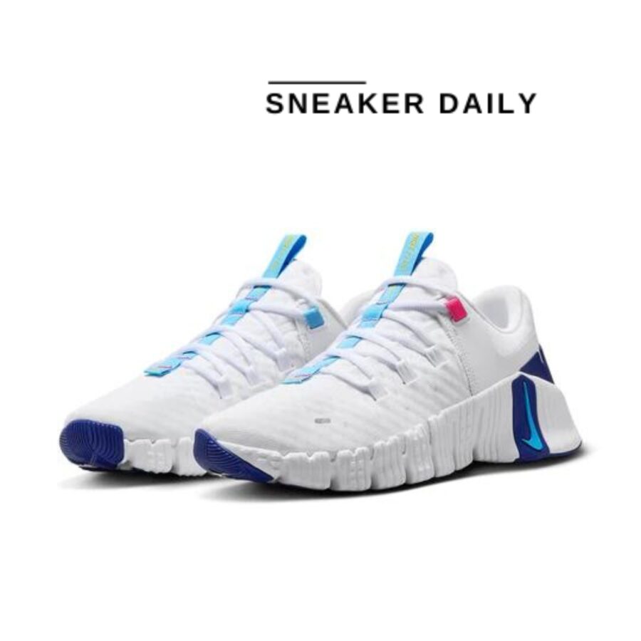 giày nike free metcon 5 'white aquarius blue' (wmns) dv3950-103