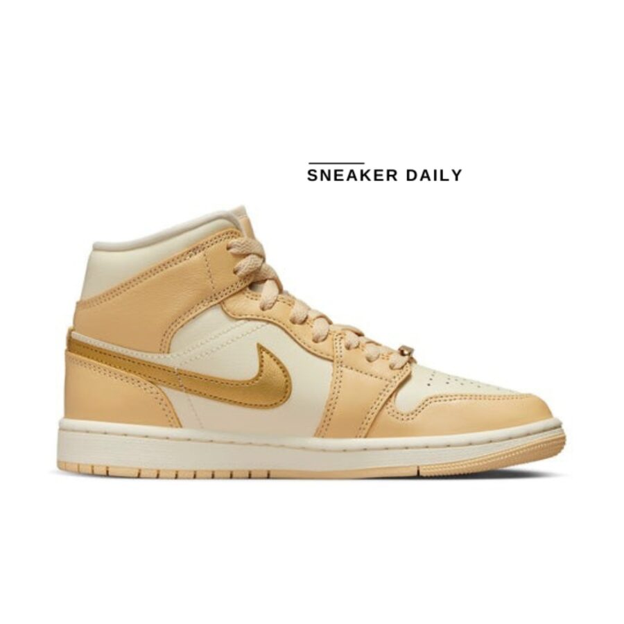giày (wmns) air jordan 1 mid 'pale vanilla gold' fb9892-200