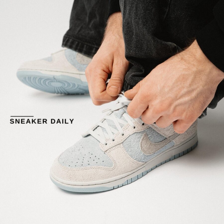 giày (wmns) nike dunk low 'photon dust armory blue' fz3779-025