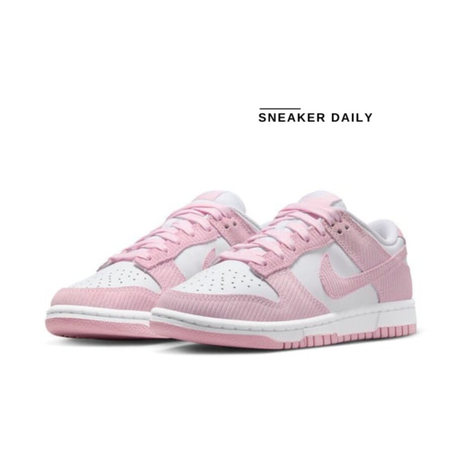 giày (wmns) nike dunk low 'pink corduroy' fn7167-100