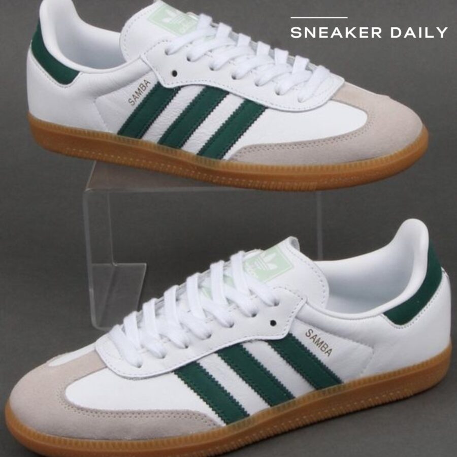 giày adidas samba og 'white collegiate green gum' ie3437