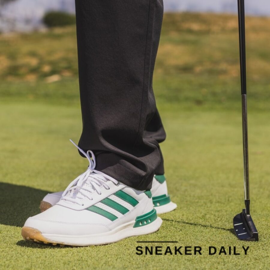 giày adidas s2g spikeless leather 24 golf shoes 'white green' if0299