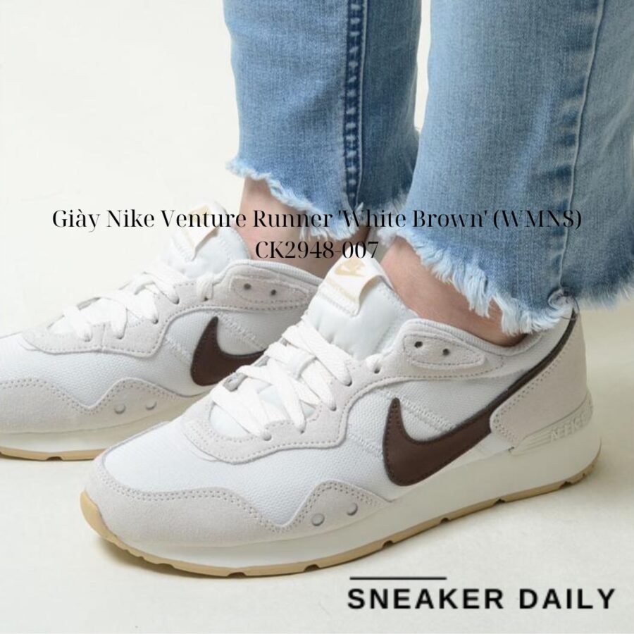 giày nike venture runner 'white brown' (wmns) ck2948-007