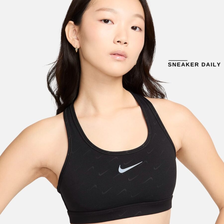 áo nike swoosh medium-support women's padded monogram sports bra fn2738-010