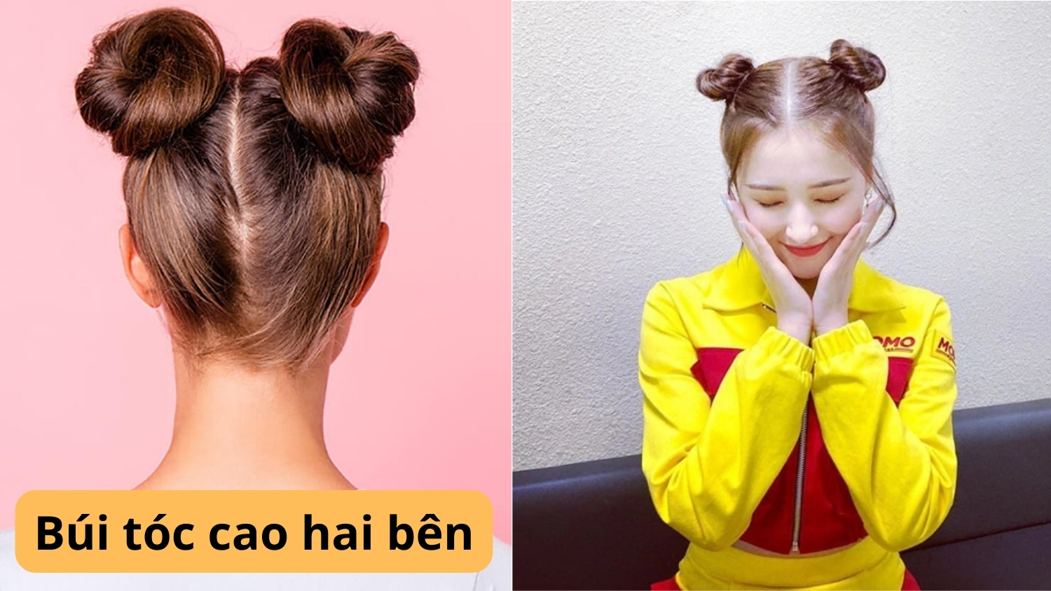 búi tóc cao hai bên