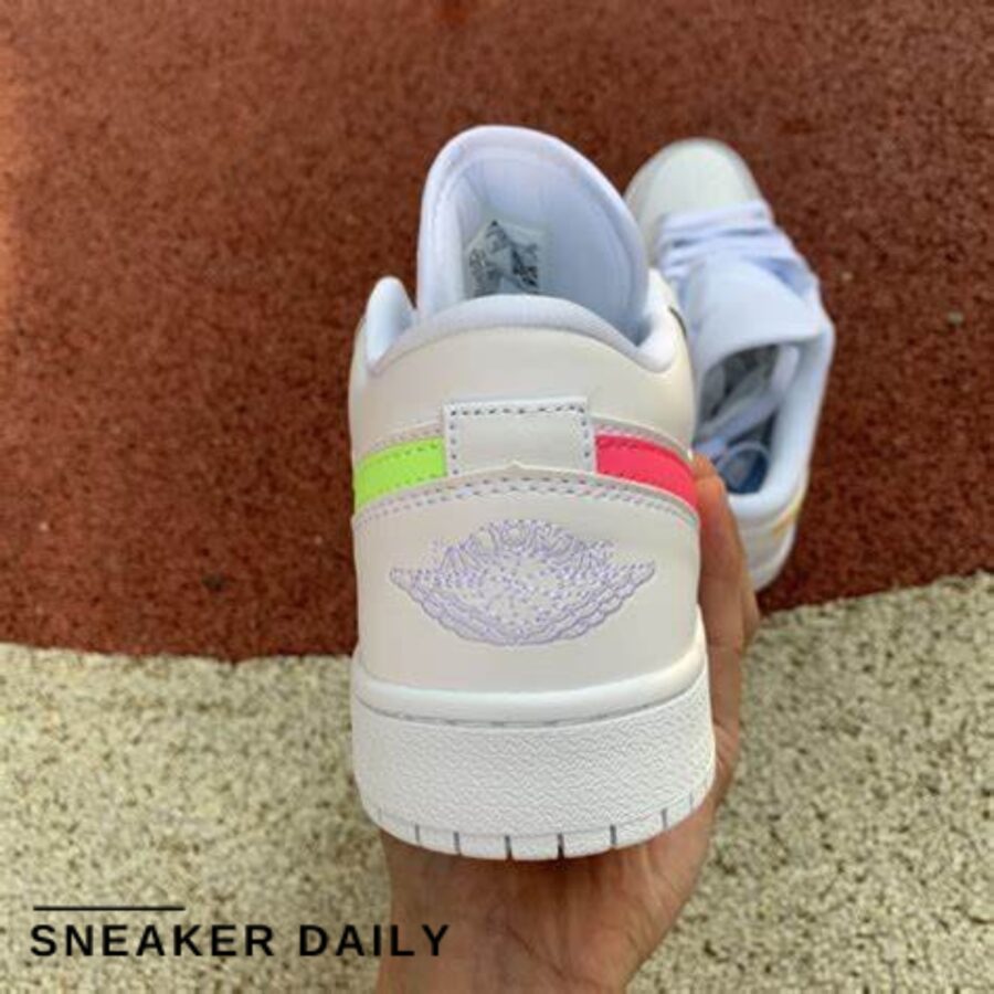 giày air jordan 1 low 'white neon' (gs) cw7035-100