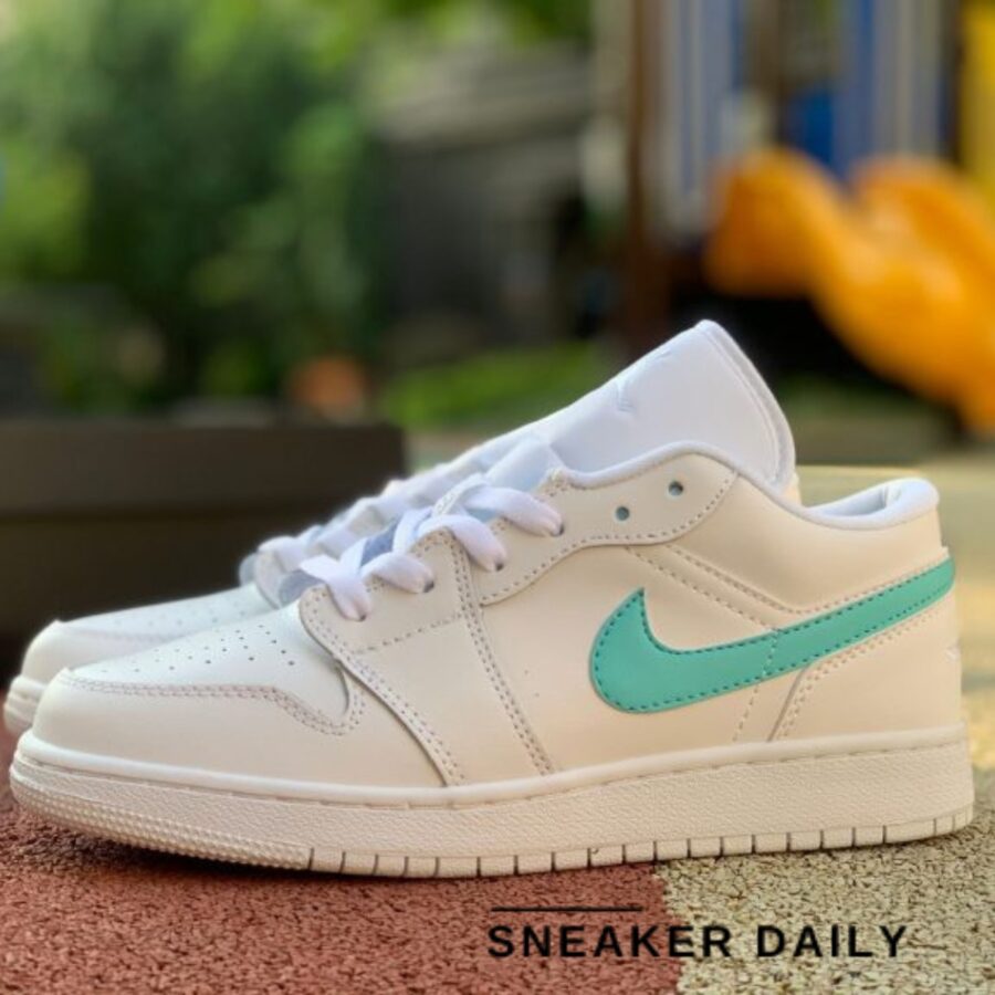 giày air jordan 1 low 'white neon' (gs) cw7035-100