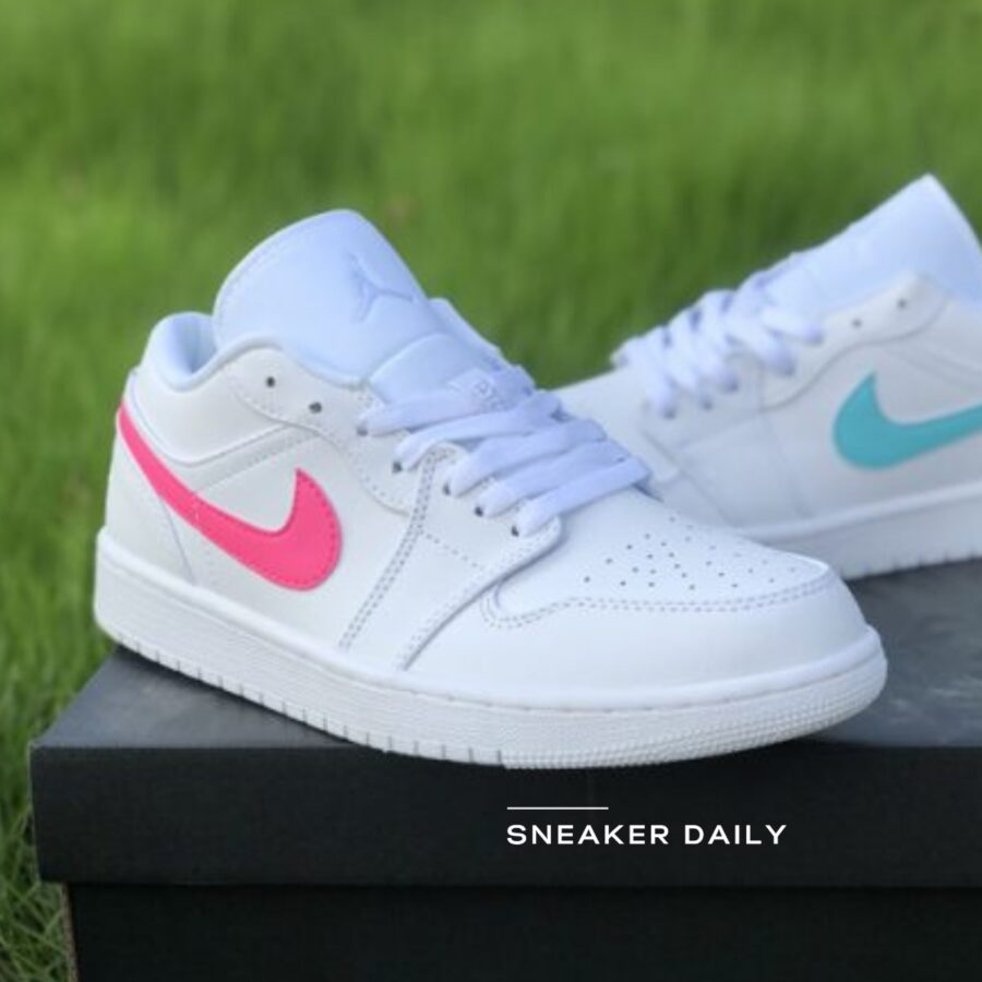 giày air jordan 1 low 'white neon' (gs) cw7035-100