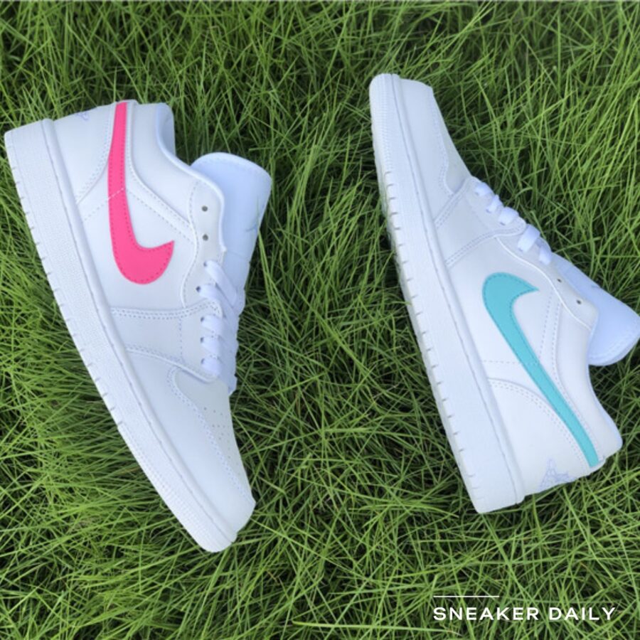 giày air jordan 1 low 'white neon' (gs) cw7035-100