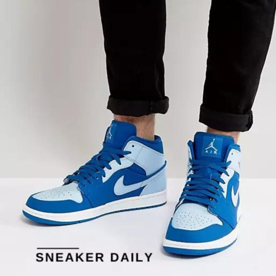 giày air jordan 1 retro mid 'ice blue' 554724-400