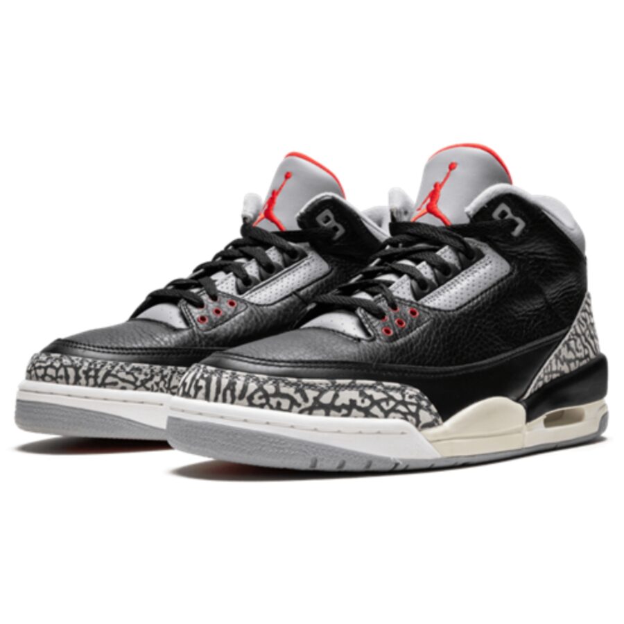 giày air jordan 3 retro 'black cement' (2001) 136064-001.