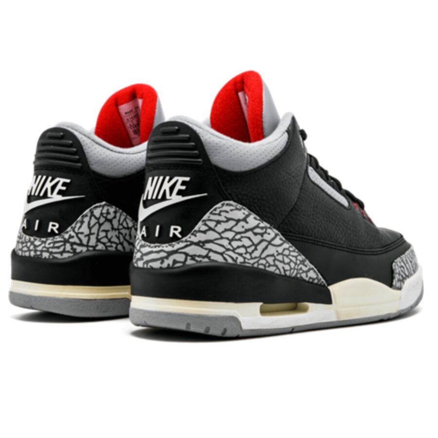 giày air jordan 3 retro 'black cement' (2001) 136064-001..