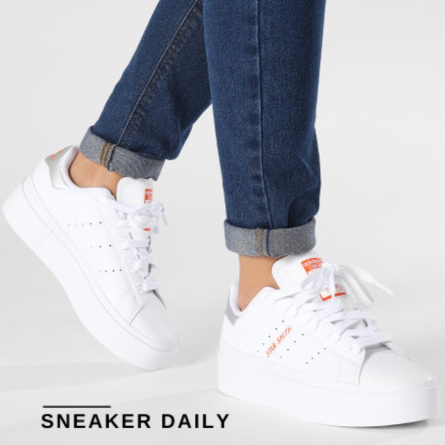 giày adidas originals stan smith bonega 'white silver metallic orange' (wmns) id6979