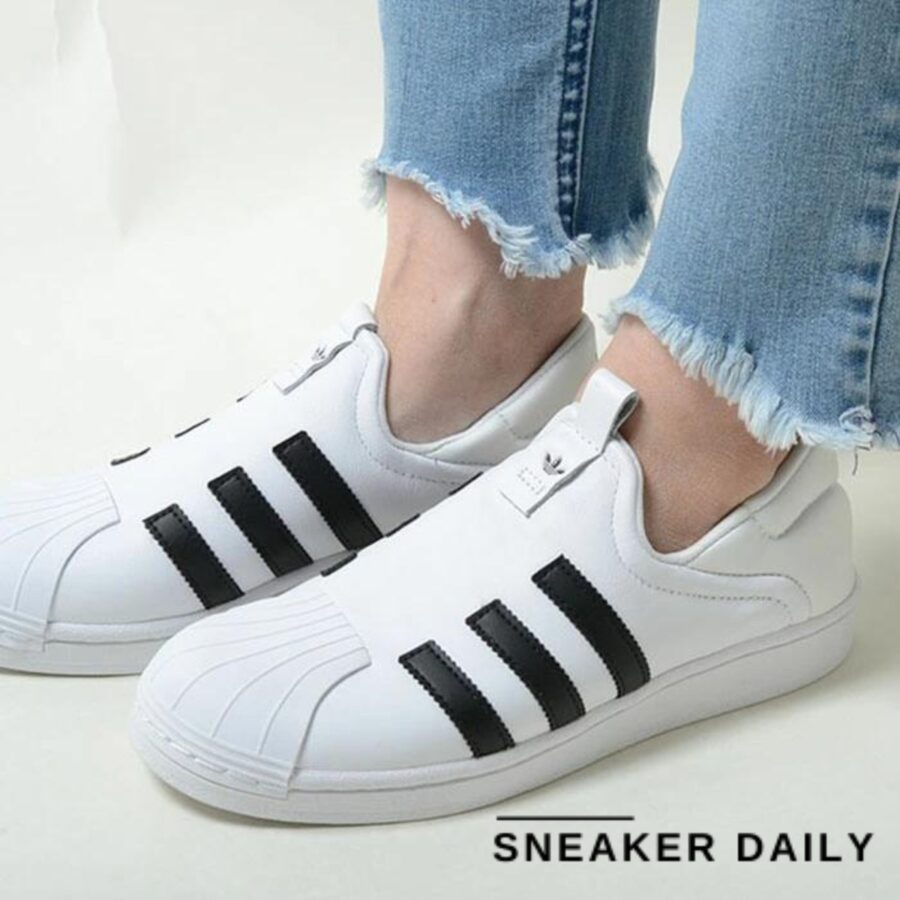 giày adidas superstar slip-on 'white black' (wmns) ie0399