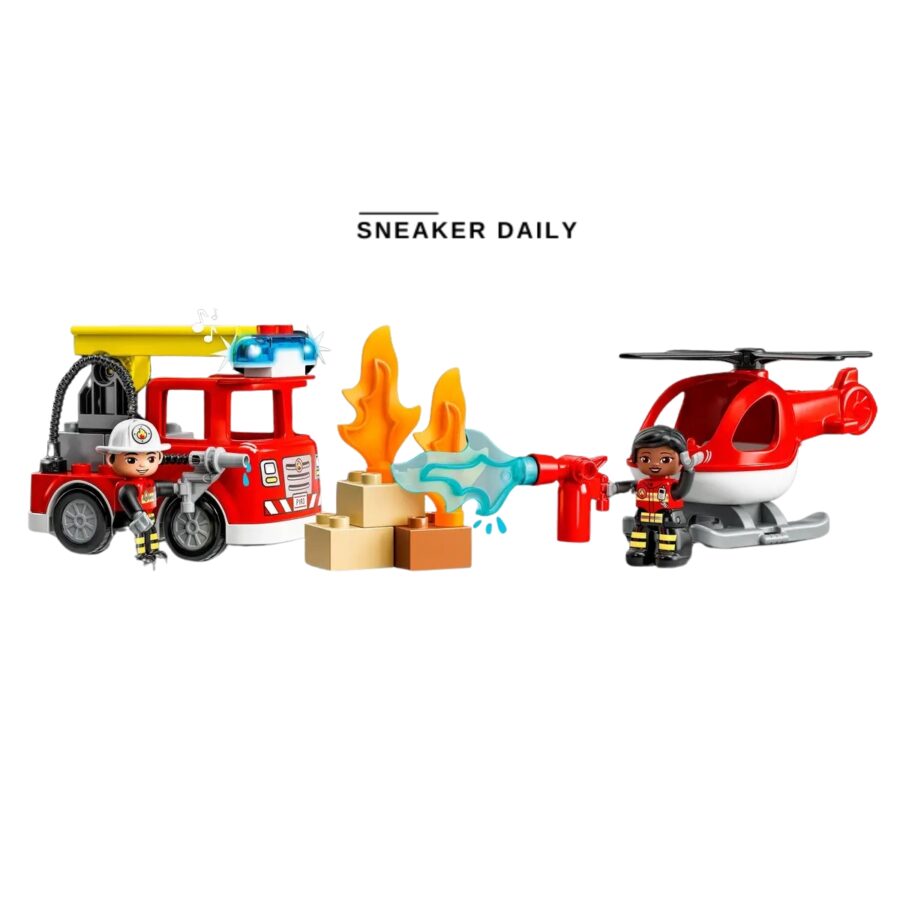 lego fire station & helicopter 10970