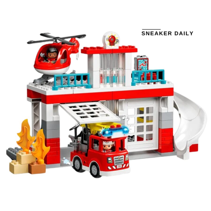 lego fire station & helicopter 10970