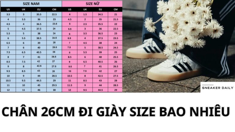 chan 26cm đi giày size bao nhieu