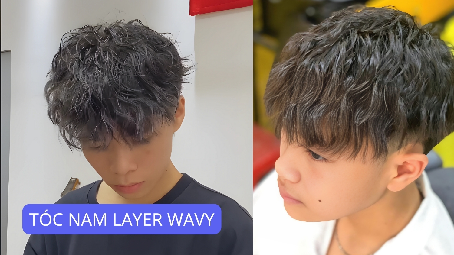 tóc nam layer wavy