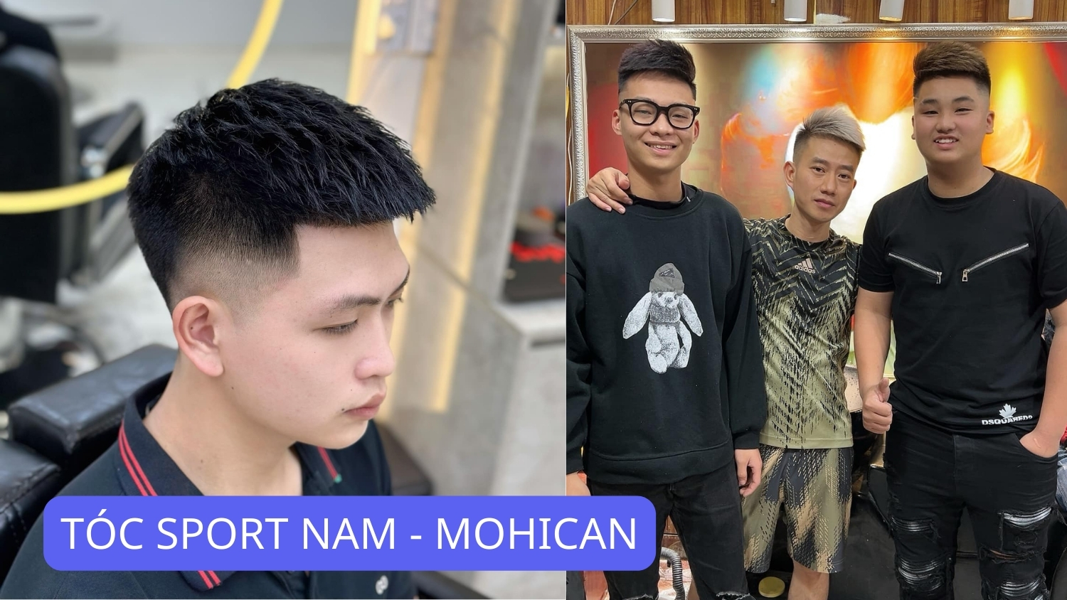 tóc sport nam - mohican