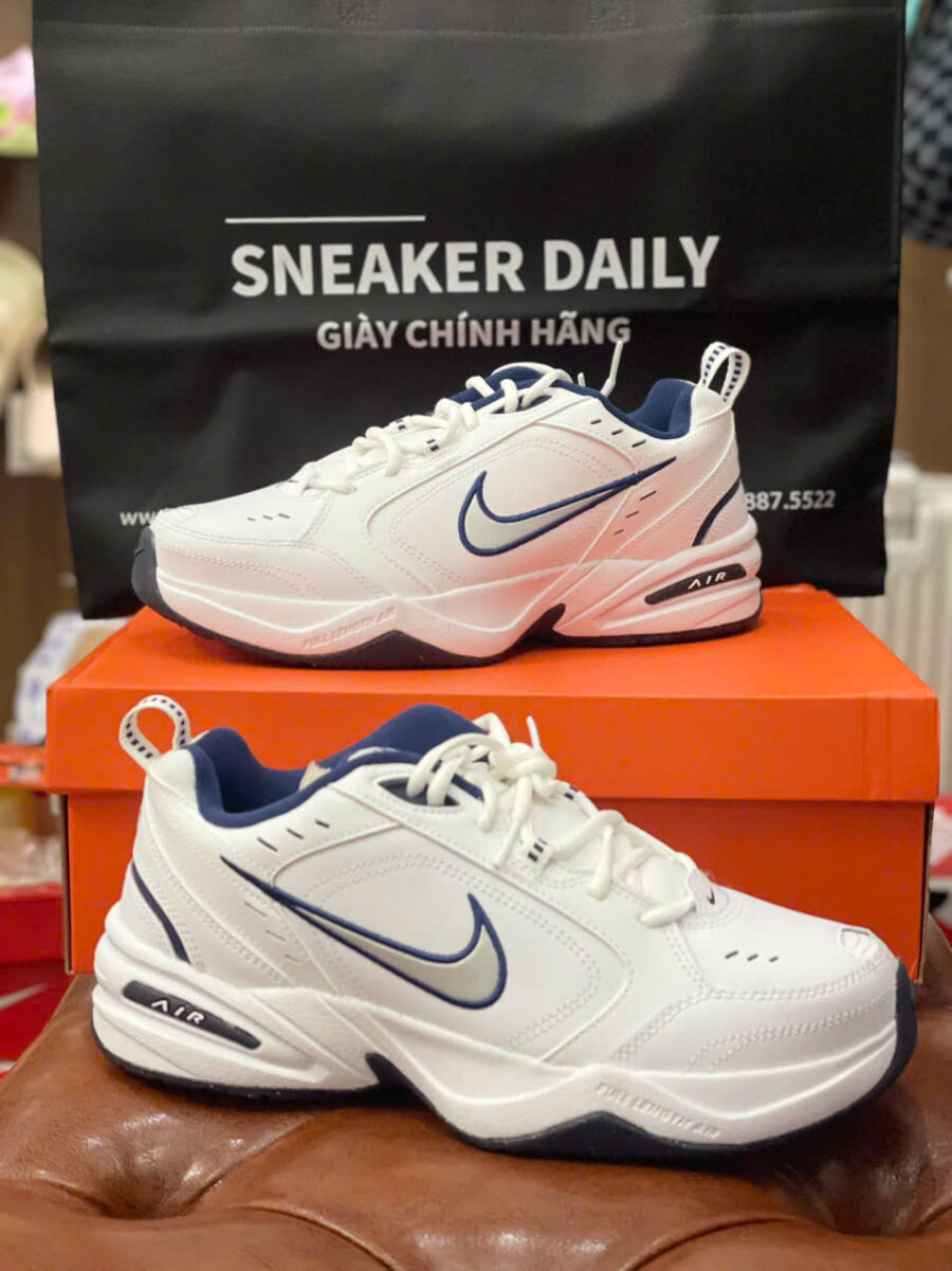 giày nike air monarch iv 'white navy' 415445-102