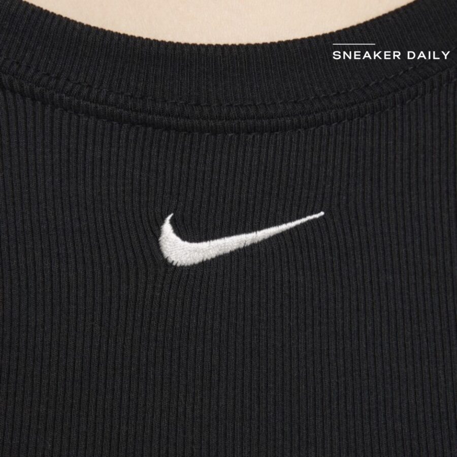 áo nike sportswear chill knit women's tight round neck low back long sleeve fine rib top fn3662-010