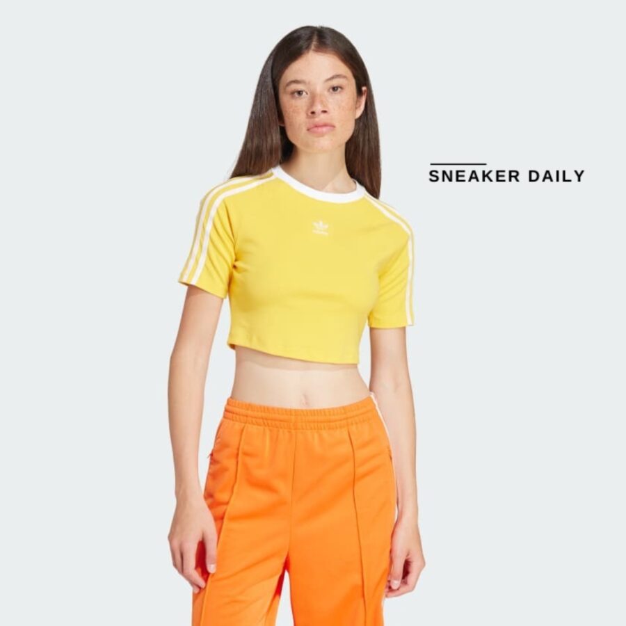 áo adidas 3-stripes baby tee - bold gold ip0660