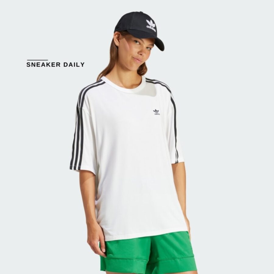 áo adidas 3-stripes oversized tee 'white' ir8103