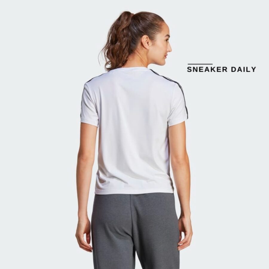 áo adidas aeroready train essentials 3-stripes tee - white ic5040
