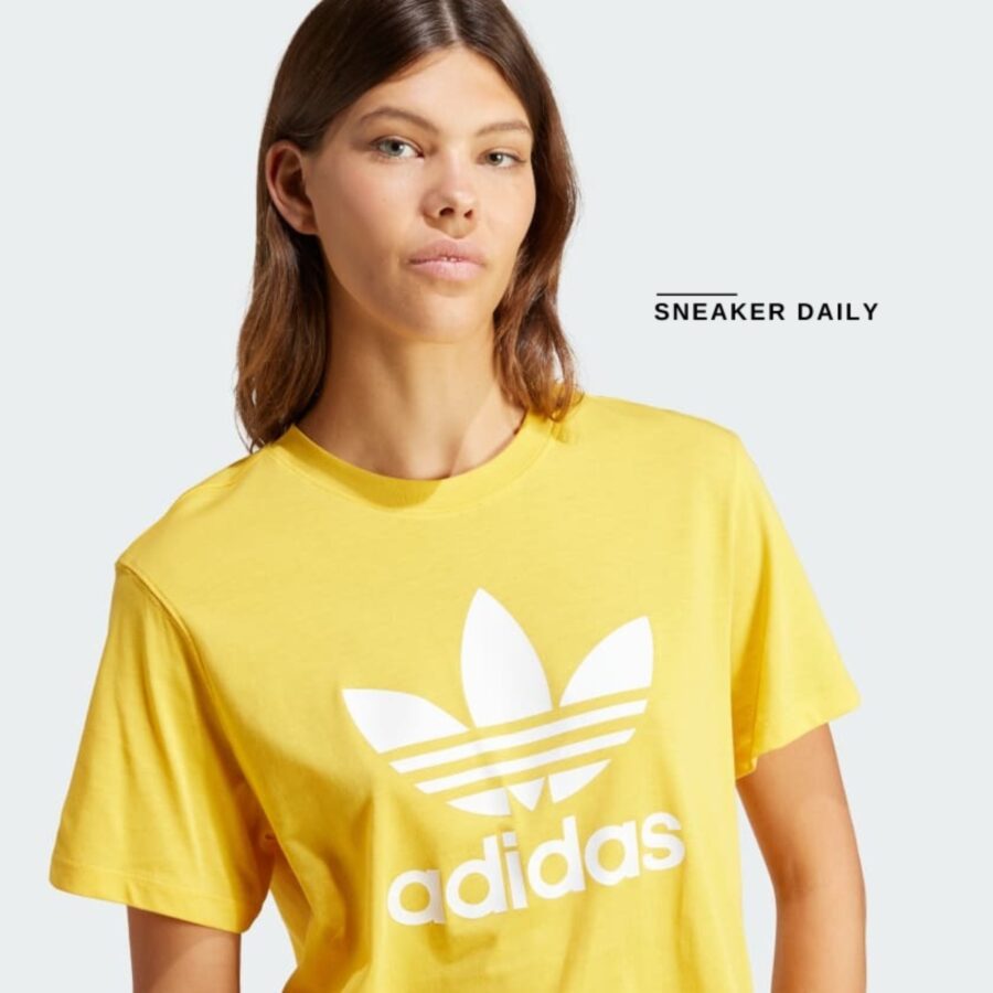 áo adidas adicolor trefoil boxy tee - bold gold in8438