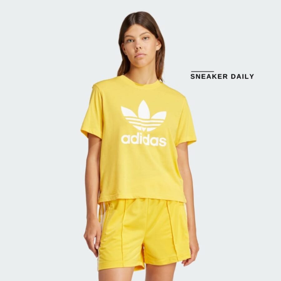 áo adidas adicolor trefoil boxy tee - bold gold in8438