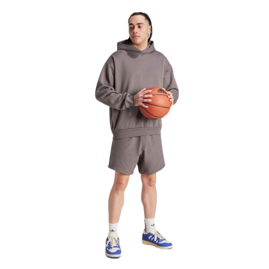 áo adidas basketball hoodie - brown ix1964