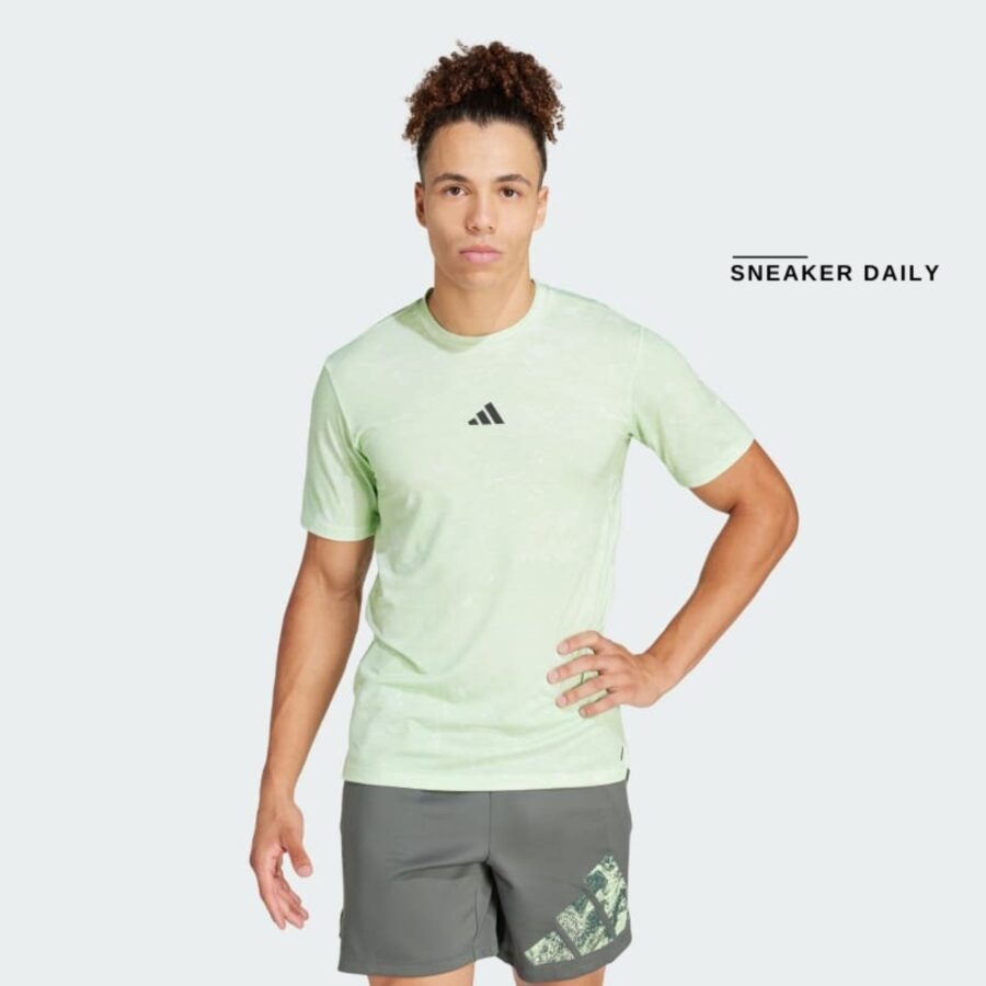 áo adidas designed for training hiit workout heat.rdy tee 'semi green spark' is3801