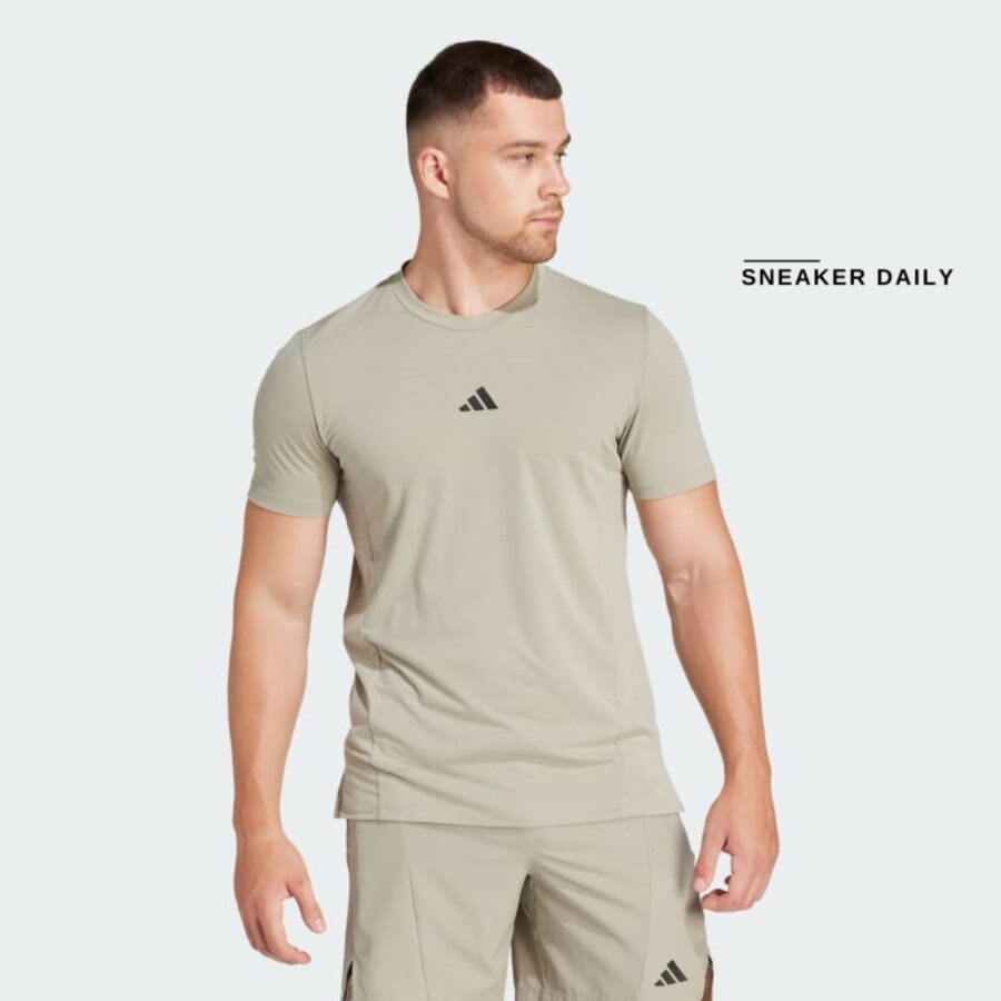 áo adidas designed for training workout tee 'silver pebble' is3817