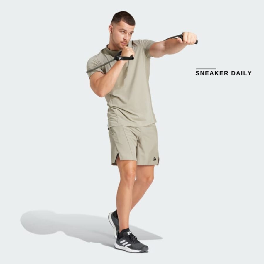 áo adidas designed for training workout tee 'silver pebble' is3817