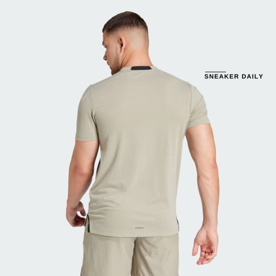 áo adidas designed for training workout tee 'silver pebble' is3817