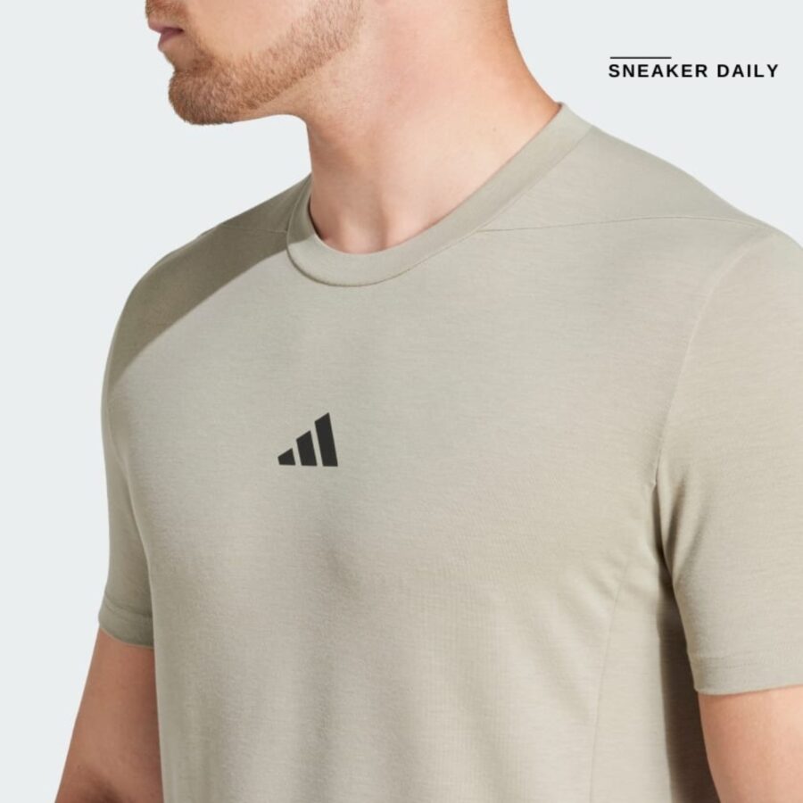 áo adidas designed for training workout tee 'silver pebble' is3817