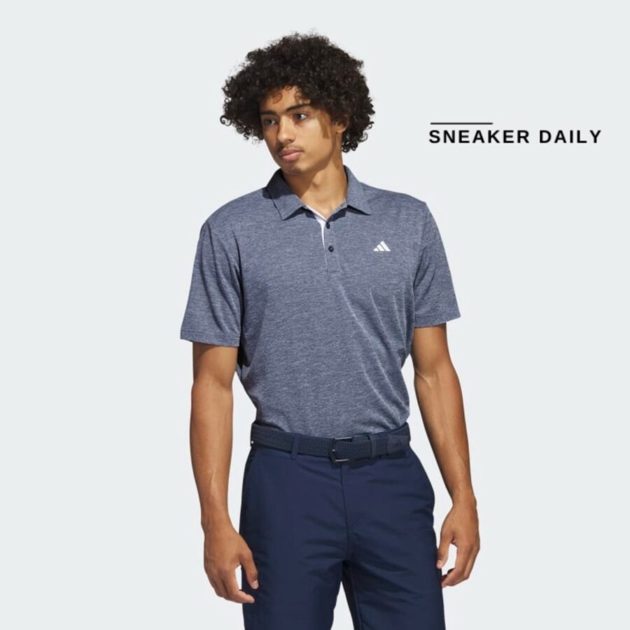 áo adidas drive heather golf polo shirt - blue ia5451