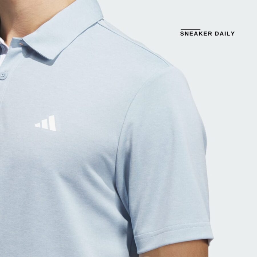 áo adidas drive heather golf polo shirt - wonder blue mel ij0181