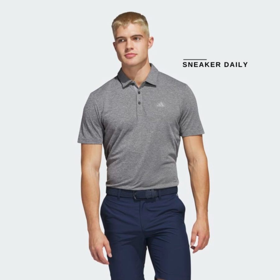 áo adidas drive heather golf polo shirt - black ia5449