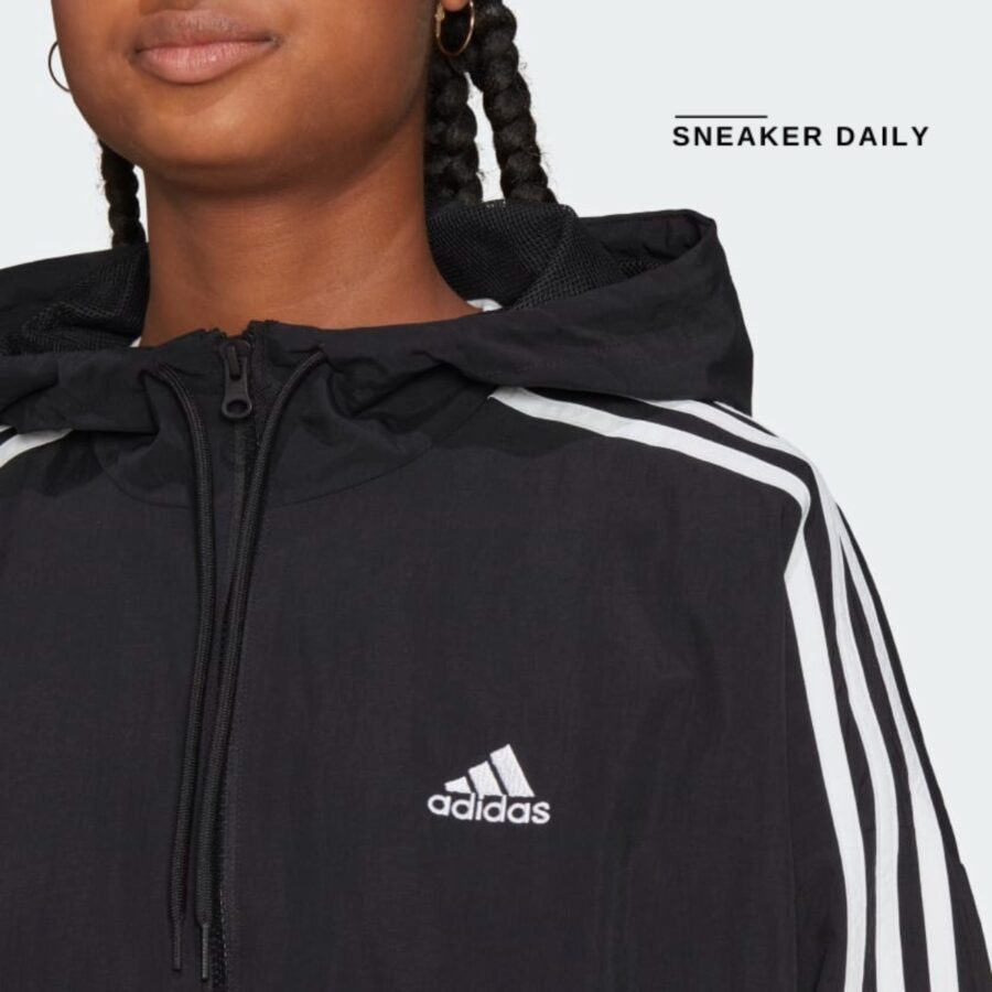 áo adidas essentials 3-stripes woven windbreaker - black ht3399