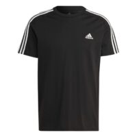 áo adidas essentials single jersey 3-stripes tee - black ic9334