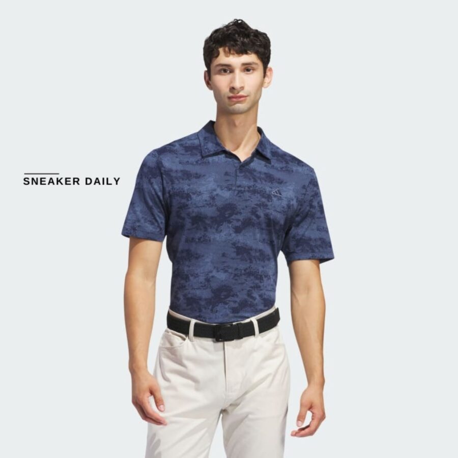 áo adidas go-to printed mesh polo shirt 'collegiate navy' iu4428