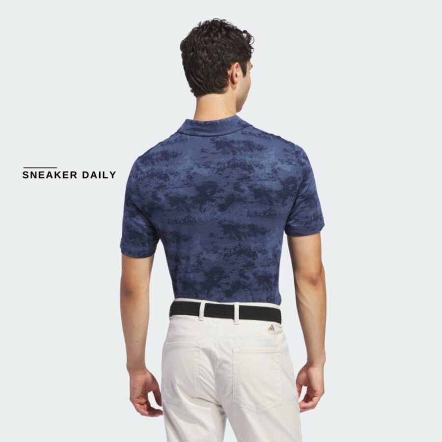 áo adidas go-to printed mesh polo shirt 'collegiate navy' iu4428