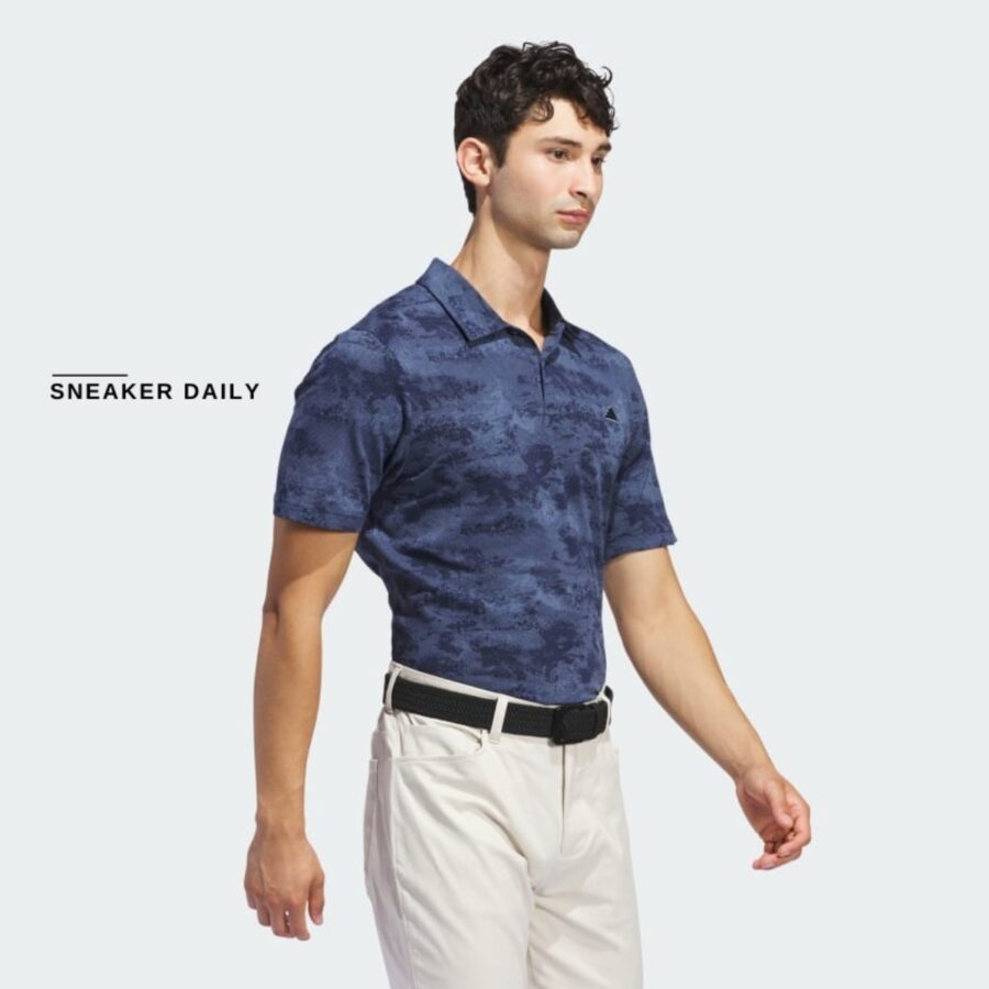áo adidas go-to printed mesh polo shirt 'collegiate navy' iu4428