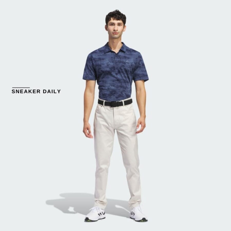áo adidas go-to printed mesh polo shirt 'collegiate navy' iu4428
