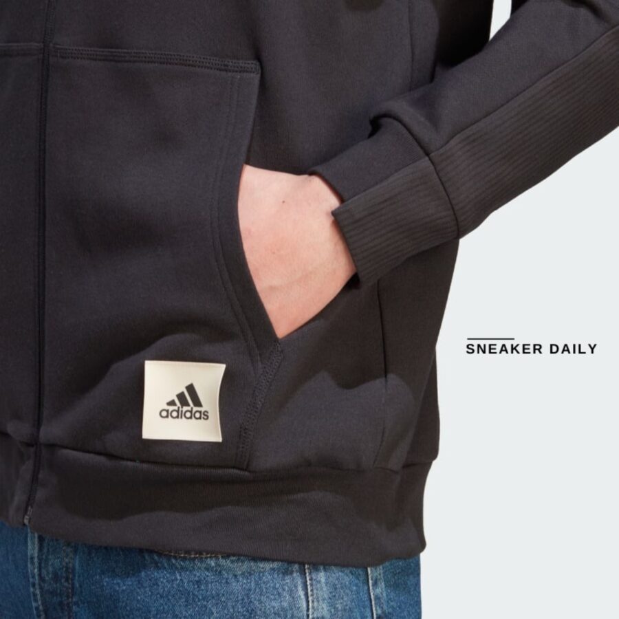 áo adidas lounge french terry full-zip sweatshirts 'black' iq3422