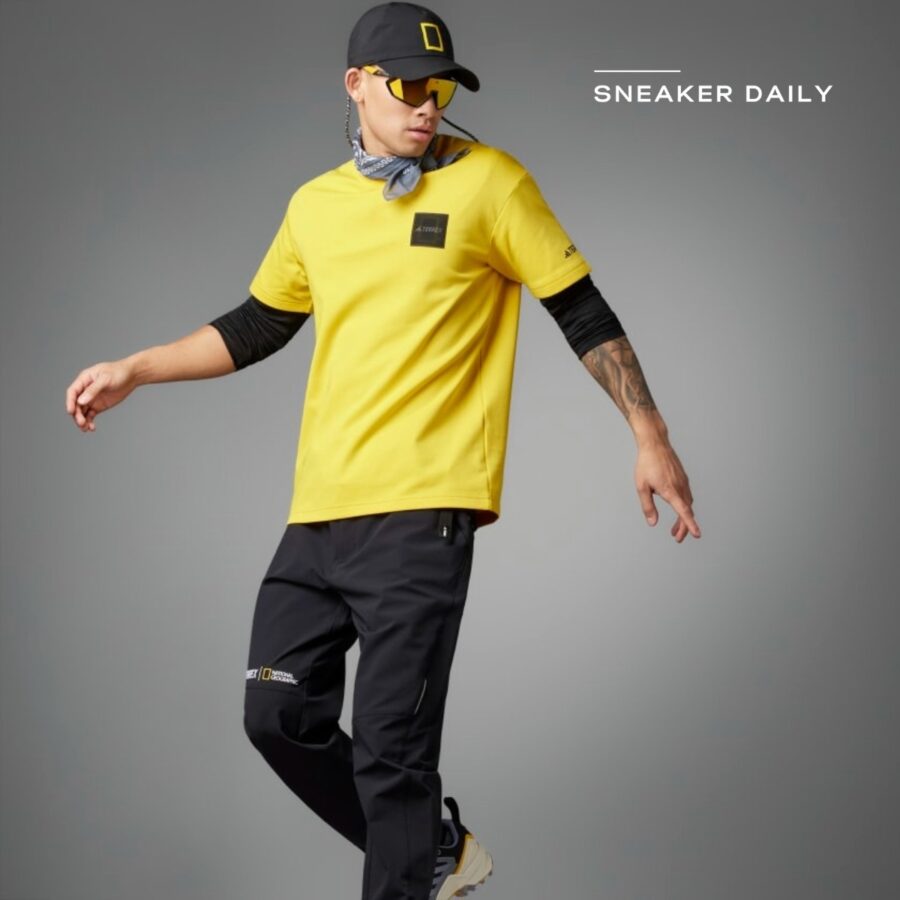 áo adidas national geographic graphic short sleeve tee - yellow ic1989
