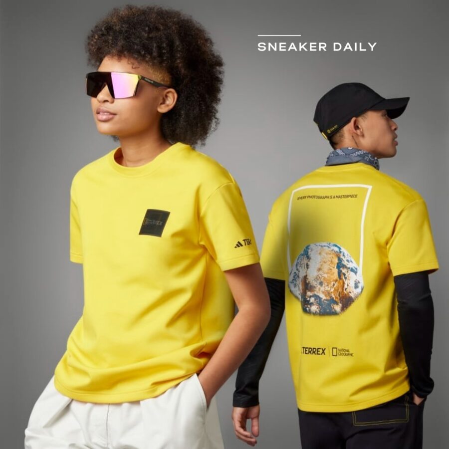 áo adidas national geographic graphic short sleeve tee - yellow ic1989
